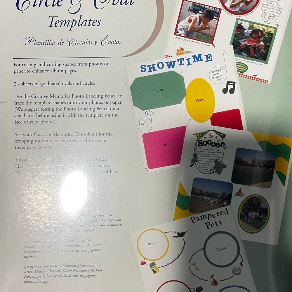 Creative Memories Circle & Oval Template Set with Multicolor Designs